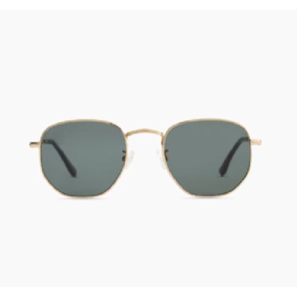 Quince Leighton Polarized Sunglasses Gold Stainless Steel Frame/Green Lens Hex main image 4